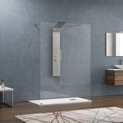 Σταθερό διαχωριστικό ντουζιέρας με διάφανο κρύσταλλο WALKIN 3 Cromo KARAG 118x200cm