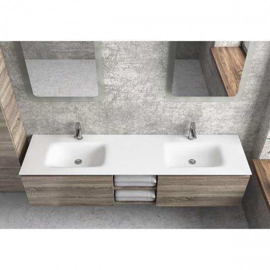 Νιπτήρας επίπλου διπλός SPACE 175v2 KARAG 175x46x16cm Νιπτήρας επίπλου διπλός SPACE 175v2 KARAG 175x46x16cm