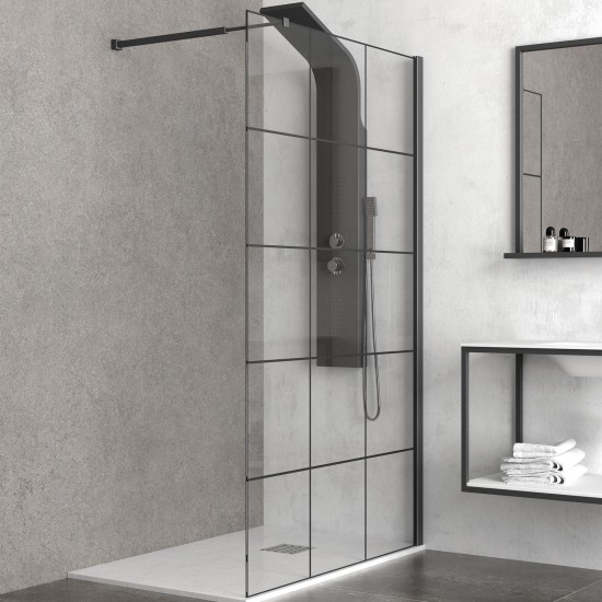 Σταθερό κρύσταλλο frame FREE Black KARAG 80x200cm