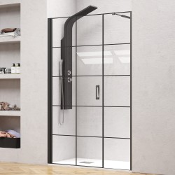 Καμπίνα από τοίχο σε τοίχο με frame κρύσταλλο NERO 5 PORTA Black KARAG 124x200cm (40cm σταθερό) Καμπίνα από τοίχο σε τοίχο με frame κρύσταλλο NERO 5 PORTA Black KARAG 124x200cm (40cm σταθερό)