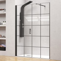 Καμπίνα από τοίχο σε τοίχο με frame κρύσταλλο NERO 5 PORTA Black KARAG 164x200cm (90cm σταθερό) Καμπίνα από τοίχο σε τοίχο με frame κρύσταλλο NERO 5 PORTA Black KARAG 164x200cm (90cm σταθερό)