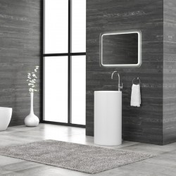 Νιπτήρας επιδαπέδιος MILOS 45D White Matt KARAG Ø44x91cm Νιπτήρας επιδαπέδιος MILOS 45D White Matt KARAG Ø44x91cm