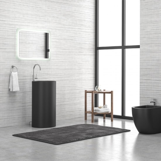 Νιπτήρας επιδαπέδιος MILOS 45D Black Matt KARAG Ø44x91cm Νιπτήρας επιδαπέδιος MILOS 45D Black Matt KARAG Ø44x91cm