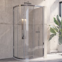 Καμπίνα ημικυκλική με διάφανο κρύσταλλο INOX 200 Cromo KARAG 90x90x190cm Καμπίνα ημικυκλική με διάφανο κρύσταλλο INOX 200 Cromo KARAG 90x90x190cm