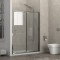 Καμπίνα από τοίχο σε τοίχο με διάφανο κρύσταλλο NEW FLORA 500 Cromo KARAG 120x180cm