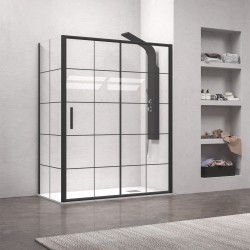 Καμπίνα από τοίχο σε τοίχο με frame κρύσταλλο EFE 400 Black KARAG 120x190cm Καμπίνα από τοίχο σε τοίχο με frame κρύσταλλο EFE 400 Black KARAG 120x190cm