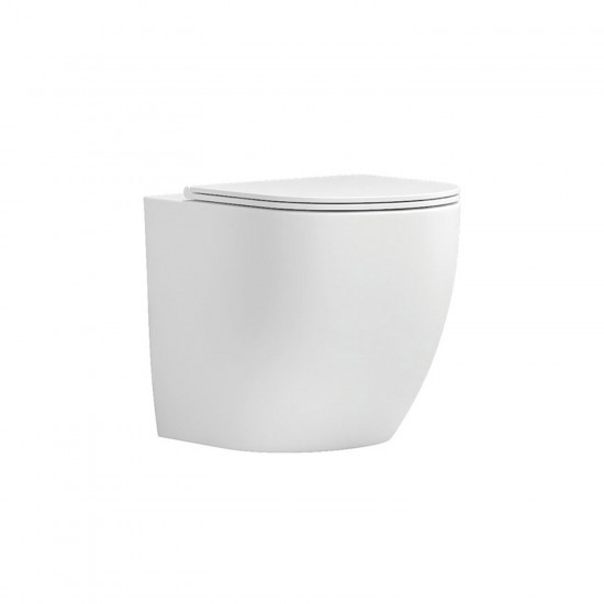 Λεκάνη δαπέδου rimless με κάλυμμα MILOS LT 2141D White Glossy KARAG Λεκάνη δαπέδου rimless με κάλυμμα MILOS LT 2141D White Glossy KARAG