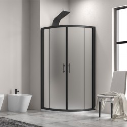 Καμπίνα ημικυκλική με icy κρύσταλλο FLORA 200 Nero KARAG 80x80x190cm Καμπίνα ημικυκλική με icy κρύσταλλο FLORA 200 Nero KARAG 80x80x190cm