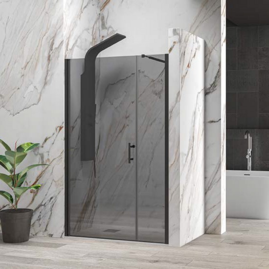 Καμπίνα από τοίχο σε τοίχο με fume κρύσταλλο S 5 ALTO Black KARAG 150x200cm (σταθερό 70cm) Καμπίνα από τοίχο σε τοίχο με fume κρύσταλλο S 5 ALTO Black KARAG 150x200cm (σταθερό 70cm)