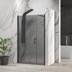 Καμπίνα από τοίχο σε τοίχο με fume κρύσταλλο S 5 ALTO Black KARAG 155x200cm (σταθερό 90cm) Καμπίνα από τοίχο σε τοίχο με fume κρύσταλλο S 5 ALTO Black KARAG 155x200cm (σταθερό 90cm)