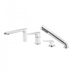 Μπαταρία λουτρού επικαθήμενη White/Chrome ADORE BDR11A FERRO Μπαταρία λουτρού επικαθήμενη White/Chrome ADORE BDR11A FERRO