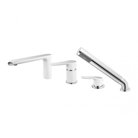 Μπαταρία λουτρού επικαθήμενη White/Chrome ADORE BDR11A FERRO Μπαταρία λουτρού επικαθήμενη White/Chrome ADORE BDR11A FERRO