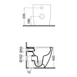 Εντοιχισμένη Μπαταρία Νιπτήρα Αναμεικτική Ορειχάλκινη Modea Pietra 00-06510/B Μαύρη