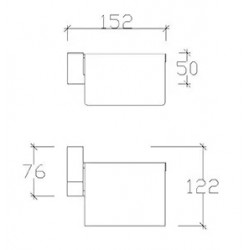 Επιτοίχια Χαρτοθήκη με Κάλυμμα Tema Premium 71009 Χρωμέ