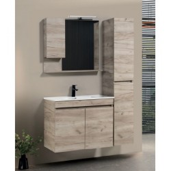 Καθρέπτης Επίπλου Μπάνιου Mabo Luna 100 cm Μοριοσανίδα Με Φωτιστικό