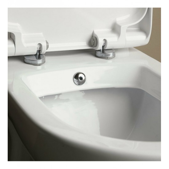 Λεκάνη Κρεμαστή Cerastyle City Rimless  01910Α-97 με Μπιντέ  με Κάλυμμα Αντιβακτηριακό Slim Soft Close Πορσελάνης Γκρί Ματ