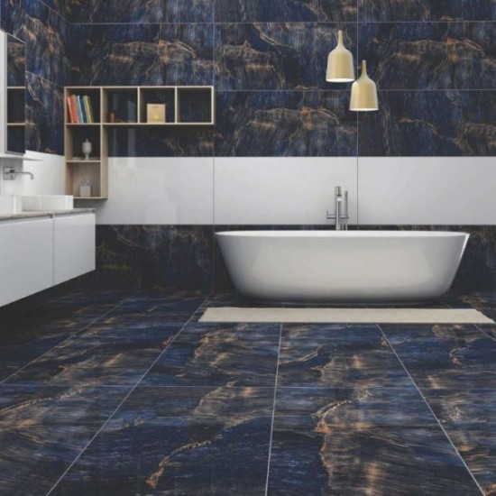 Πλακάκι Caballo Blue 60Χ120 Μπλε Γυαλιστερό Rettificato