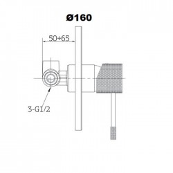 Μίκτης εντοιχισμού Orabella Terra 10179 Χρωμέ 1 Εξόδου 