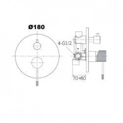 Μίκτης εντοιχισμού Orabella Terra 10178 Χρωμέ 2 Εξοδων