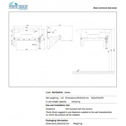 Πνευματικό Σύστημα Στήριξης Νιπτήρος Α.Μ.Ε.Α. Ponte Giulio 130 Series B41-DAS-16 Λευκό 