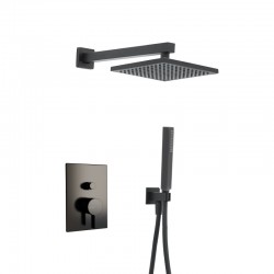 Πλήρες Σετ Ντουζιέρας Εντοιχισμού 2 Εξόδων Modea Eclipse 00-02017/B Μαύρη Ματ