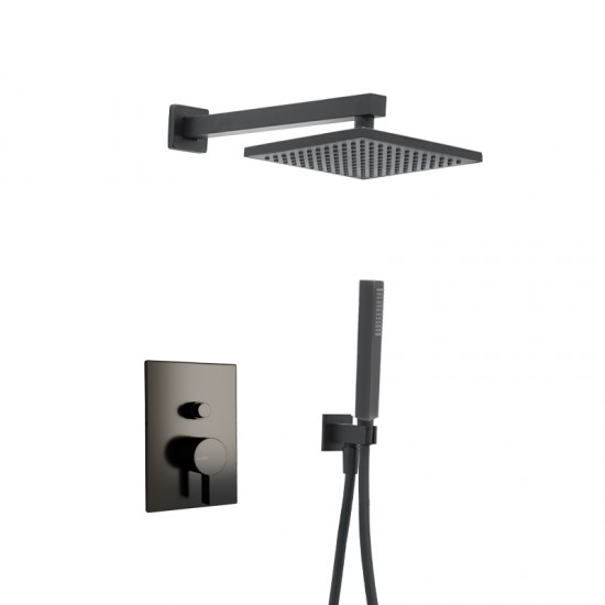 Πλήρες Σετ Ντουζιέρας Εντοιχισμού 2 Εξόδων Modea Eclipse 00-02017/B Μαύρη Ματ