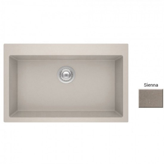  Νεροχύτης Κουζίνας Γρανιτένιος Sanitec Ultra Sienna (Καφέ) 808 79 1B (79X50) με Μία Ενιαία Μεγάλη Γούρνα