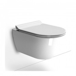 Λεκάνη Κρεμαστή GSI Pura Λευκή 882100SC-300  55 εκ. Πορσελάνης  με Κάλυμμα Βακελίτη Αποσπώμενο Duroplast Slim Soft Close 