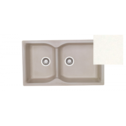 Νεροχύτης Ένθετος Γρανιτένιος Συνθετικός Sanitec Classic 307 ( 92x51) με 2 Ανισομερείς Γούρνες White