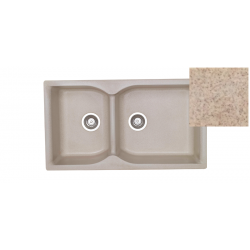 Νεροχύτης Ένθετος Γρανιτένιος Συνθετικός Sanitec Classic 307 ( 92x51) με 2 Ανισομερείς Γούρνες Granite Sand