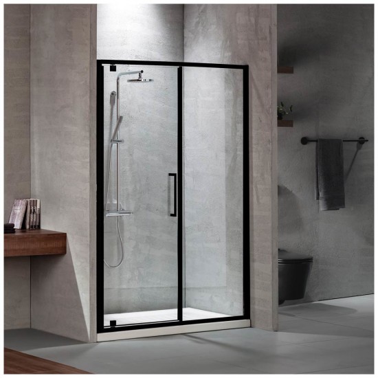 Καμπίνα Ντουζιέρας Ευθύγραμμη Devon Primus Plus Pivot and Infill Clean Glass 101-104cm Black Matt Καμπίνα Ντουζιέρας Ευθύγραμμη Devon Primus Plus Pivot and Infill Clean Glass 101-104cm Black Matt