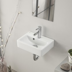 Επικαθήμενος Νιπτήρας Πορσελάνης 28x37cm Cerastyle Mini 001400-u Λευκό