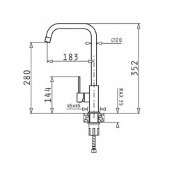 Μπαταρία Kουζίνας Ψηλή Pyramis Adelita 090928301 Copper - Pearl Black