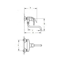 Μπαταρία Νεροχύτη Κουζίνας Αναμεικτική Τοίχου Poem 36-6099 Viospiral