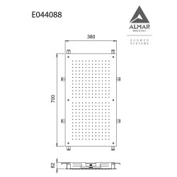 Ορθογώνια Κεφαλή Ντουζ 70x38cm Almar Rectangular Temptation E044088-100 Χρωμέ