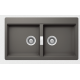 Ένθετος Νεροχύτης 86x50cm Schock Cristadur Mono 15295-1442 Silverstone (Γκρι) με 2 Γούρνες