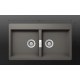 Ένθετος Νεροχύτης 86x50cm Schock Cristadur Mono 15295-1442 Silverstone (Γκρι) με 2 Γούρνες