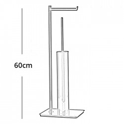 Πιγκάλ με Χαρτοθήκη Επιδαπέδιο Lugano 60 εκ. Μαύρο Ματ Bronze Art