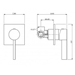 Μίκτης εντοιχισμού Orabella Icon 10113 Χρωμέ 1 Εξόδου 