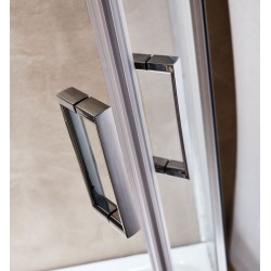 Καμπίνα Ντουζιέρας Ημικυκλική Clear Glass Tema New Line 80Χ80X1,80 με Κρύσταλλο Ασφαλείας με Χρωμέ Πλαίσιο