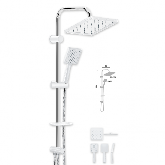Στήλη Ντους Χωρίς Μπαταρία 95εκ. Duscheline Quart White DM-7004 Λευκό Στήλη Ντους Χωρίς Μπαταρία 95εκ. Duscheline Quart White DM-7004 Λευκό
