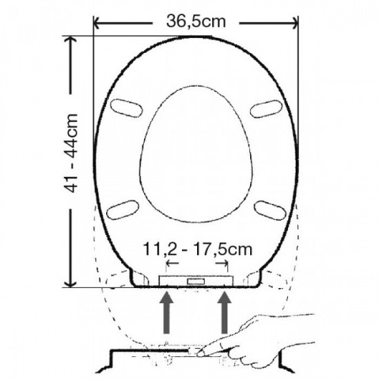 Κάλυμμα Λεκάνης Duroplast Elvit 0230  Universal Λευκό (42 - 46,5) x 36,5 Soft Close