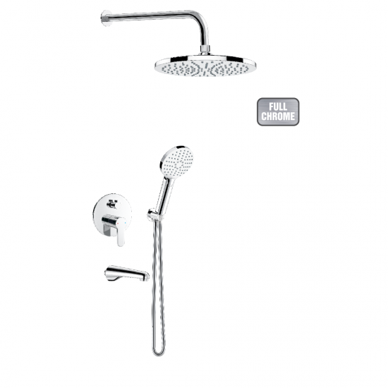 Μπαταρία Εντοιχισμού Duscheline Concealed 3 Way Icon Chromefull DM-2769 Χρωμέ