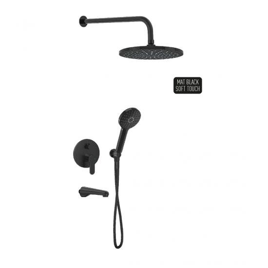 Μπαταρία Εντοιχισμού Duscheline Concealed 3 Way Prestige Icon Mat Black DM-2773 Μαύρο Μπαταρία Εντοιχισμού Duscheline Concealed 3 Way Prestige Icon Mat Black DM-2773 Μαύρο