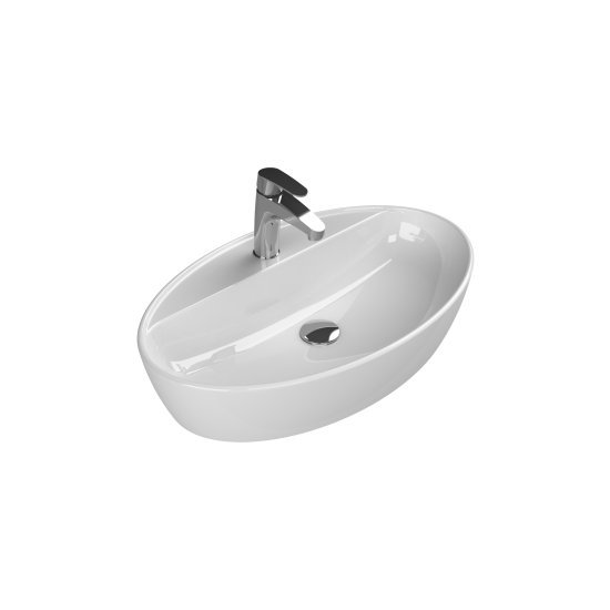 Επικαθήμενος Νιπτήρας Πορσελάνης 67x42cm Cerastyle One 076500-u Λευκό Επικαθήμενος Νιπτήρας Πορσελάνης 67x42cm Cerastyle One 076500-u Λευκό