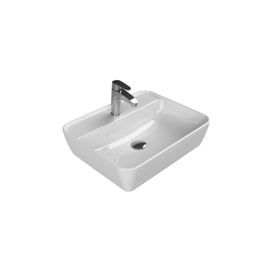 Επικαθήμενος Νιπτήρας Πορσελάνης 55x45cm Cerastyle One 076700-u Λευκό Επικαθήμενος Νιπτήρας Πορσελάνης 55x45cm Cerastyle One 076700-u Λευκό