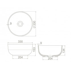 Επικαθήμενος Νιπτήρας Πορσελάνης Cerastyle Aqua Φ33 cm  077608-97 Cappuccino (Μπεζ) Ματ