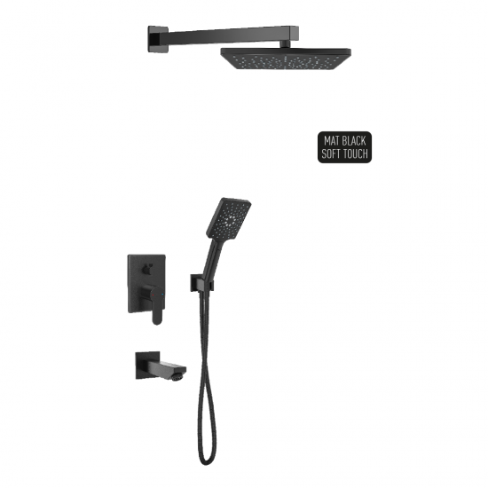 Μπαταρία Εντοιχισμού Duscheline Concealed 3 Way Pera Mat Black DM-2775 Μαύρο Μπαταρία Εντοιχισμού Duscheline Concealed 3 Way Pera Mat Black DM-2775 Μαύρο