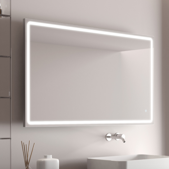 Καθρέφτης Albus Hera Antrachite 80x70cm φωτιζόμενος με Led, Ρυθμιζόμενος 2700K-6500Κ (Trimode), με διακόπτη αφής, Αντιθαμβωτικός