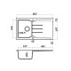 Νεροχύτης Γρανιτένιος Ένθετος Sanitec Ultra Granite 805 86 1B 1D (86X50) Βαρέως Τύπου Graphite